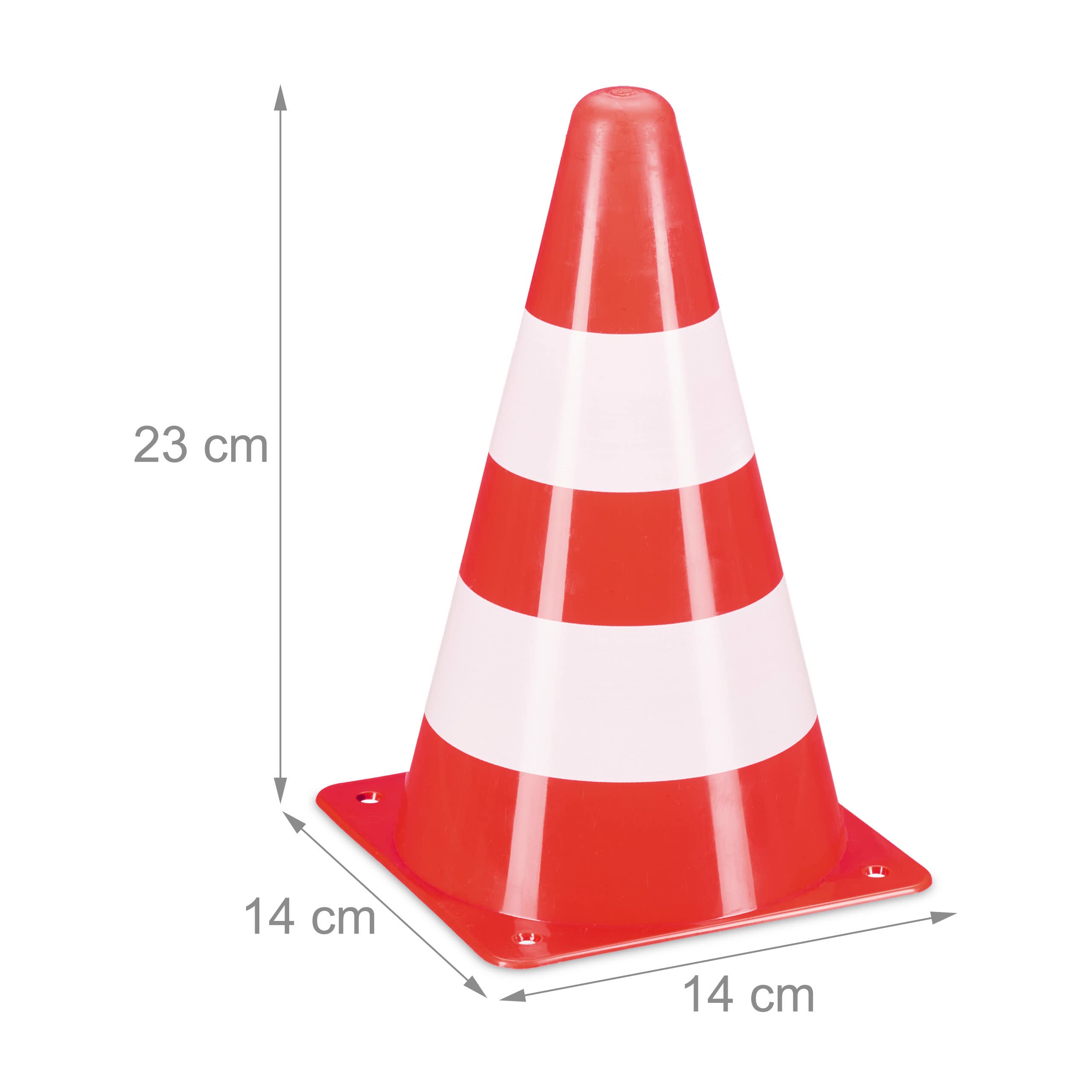 Relaxdays Coni Stradali, Set da 14, Birilli Segnaletici, per Allenamento da Calcio e Agilità Cani, H 23cm, Arancioni