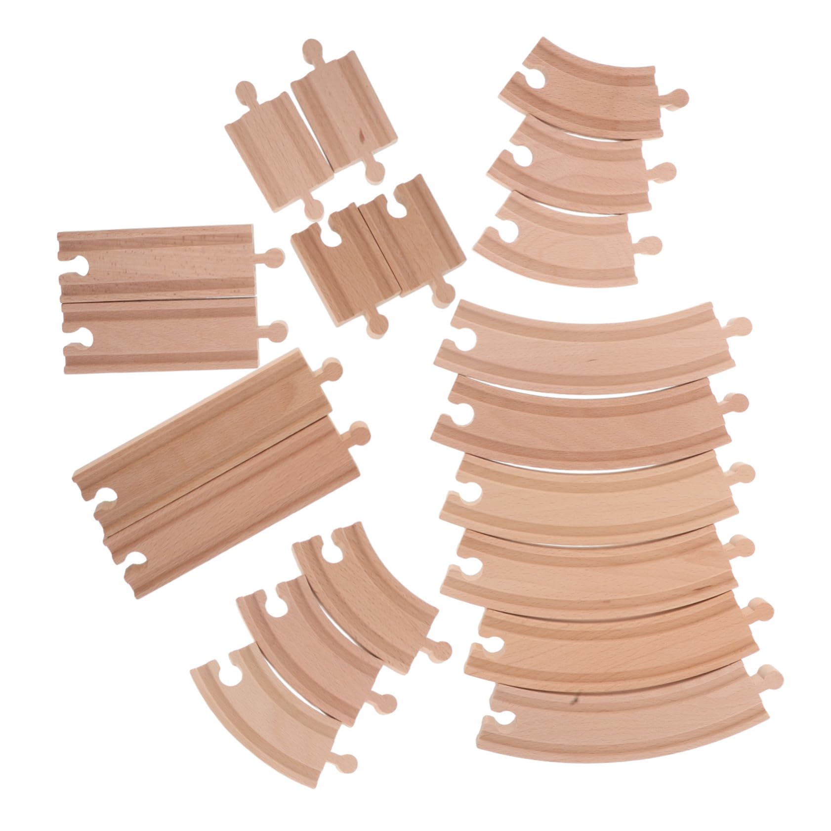 SUPVOX Espansione Binari Treno in Legno Gancio a Croce Binari Curvi e Dritti Accessori di Gioco per Trenini in Legno Compatibili con Treni