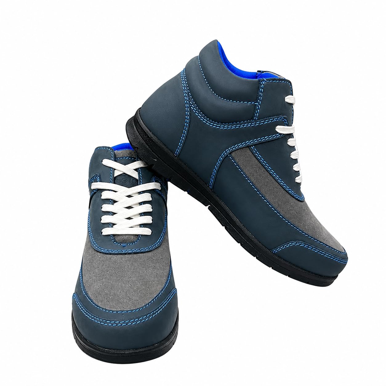 Men's Charcoal Colour Casual Suede Leather Height Increasing Elevator Shoes – 3 Inch Invisible Lift – Comfortable & Stylish Elevated Dress Shoes with Higly Durable TPR Sole.-image-43