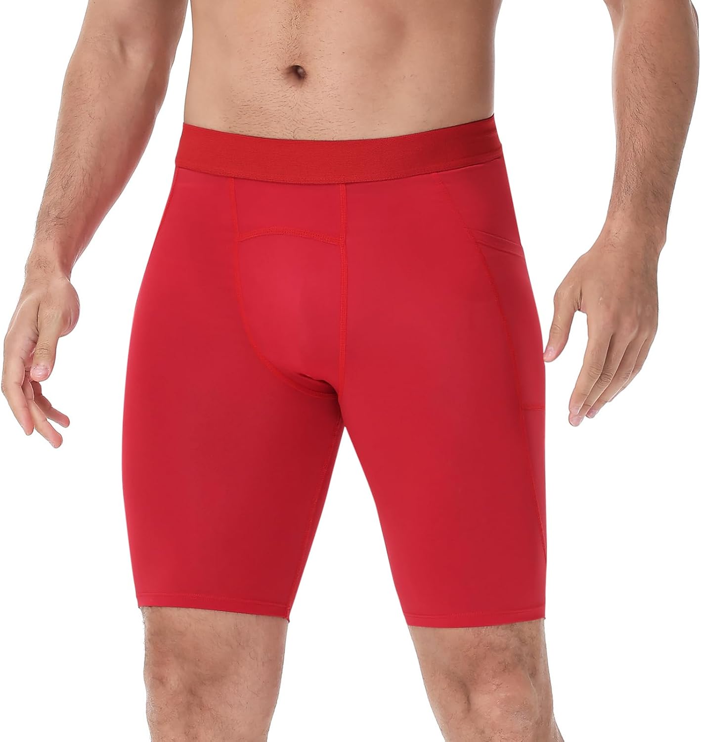 Compression Shorts for Men Pocket Compression Spandex Underwear Shorts Running Workout Athletic - Image 2