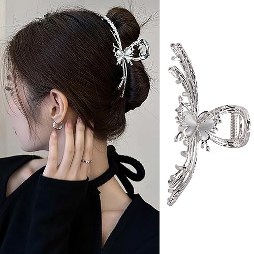 1 pinzas de metal para el cabello, diseño de ojos de gato, diseño de mariposa, estilo fresco, mariposa, antideslizantes, accesorios para el cabello