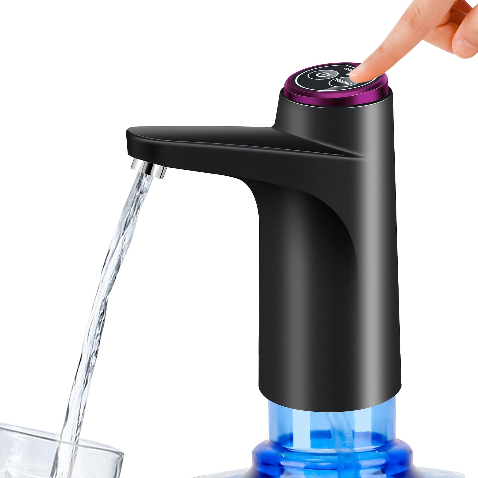 Bomba de agua para botellas de agua, carga USB, bomba automática de agua potable, dispensador de agua de 5 galones, bomba de agua para cocinas, hogar, oficina, camping