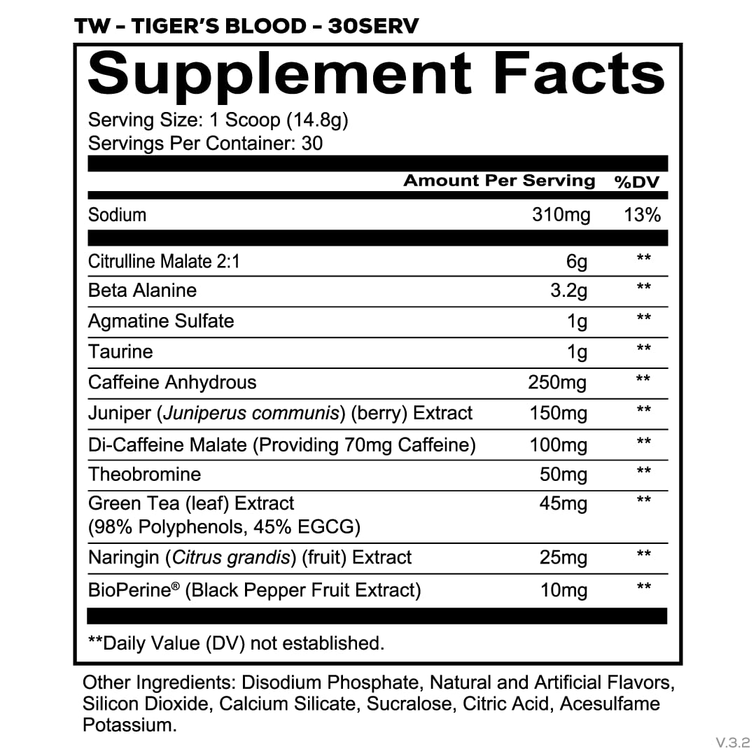 REDCON1 Total War Pre Workout Powder | Tiger's Blood | 320mg Caffeine + Citrulline Malate + Beta Alanine (30 Servings) — Amazon image 3