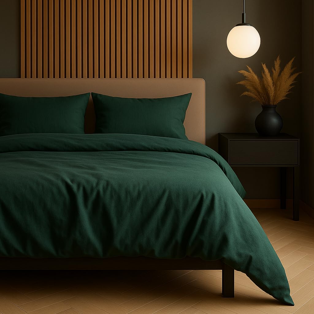 VEL VET HOME Beddengoed 135 x 200 cm, katoen, dekbedovertrek, 135 x 200 cm, met kussensloop 80 x 80 cm, hoge kwaliteit, beddengoedset met ritssluiting, 100% katoen, made in EU, donkergrijs, 135 x 200