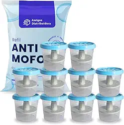 Cloreto de Cálcio Anti mofo Bolinha 1kg + 10 Potes Anti mofo130g GG