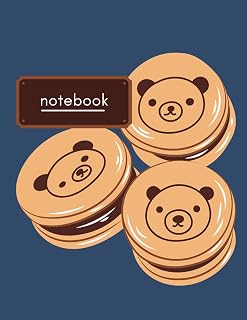 Kawaii Chocolate Bear Macarons Composition Notebook: Cute, Minimalist & Aesthetic School Supplies For Students - Lined Blue Journal or Stationary for Work and Writing