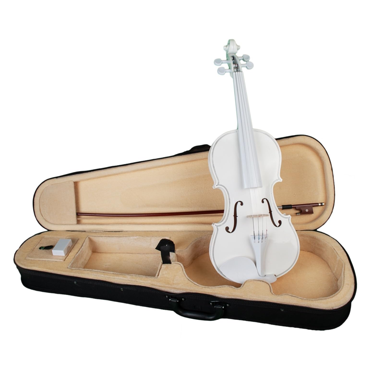 Violines Violín De Estudiante 4/4 Violín De Tamaño Completo Juego De Violín Blanco Niños Principiantes Uso 4/4 Violín De Estudiante con Arco De Estuche