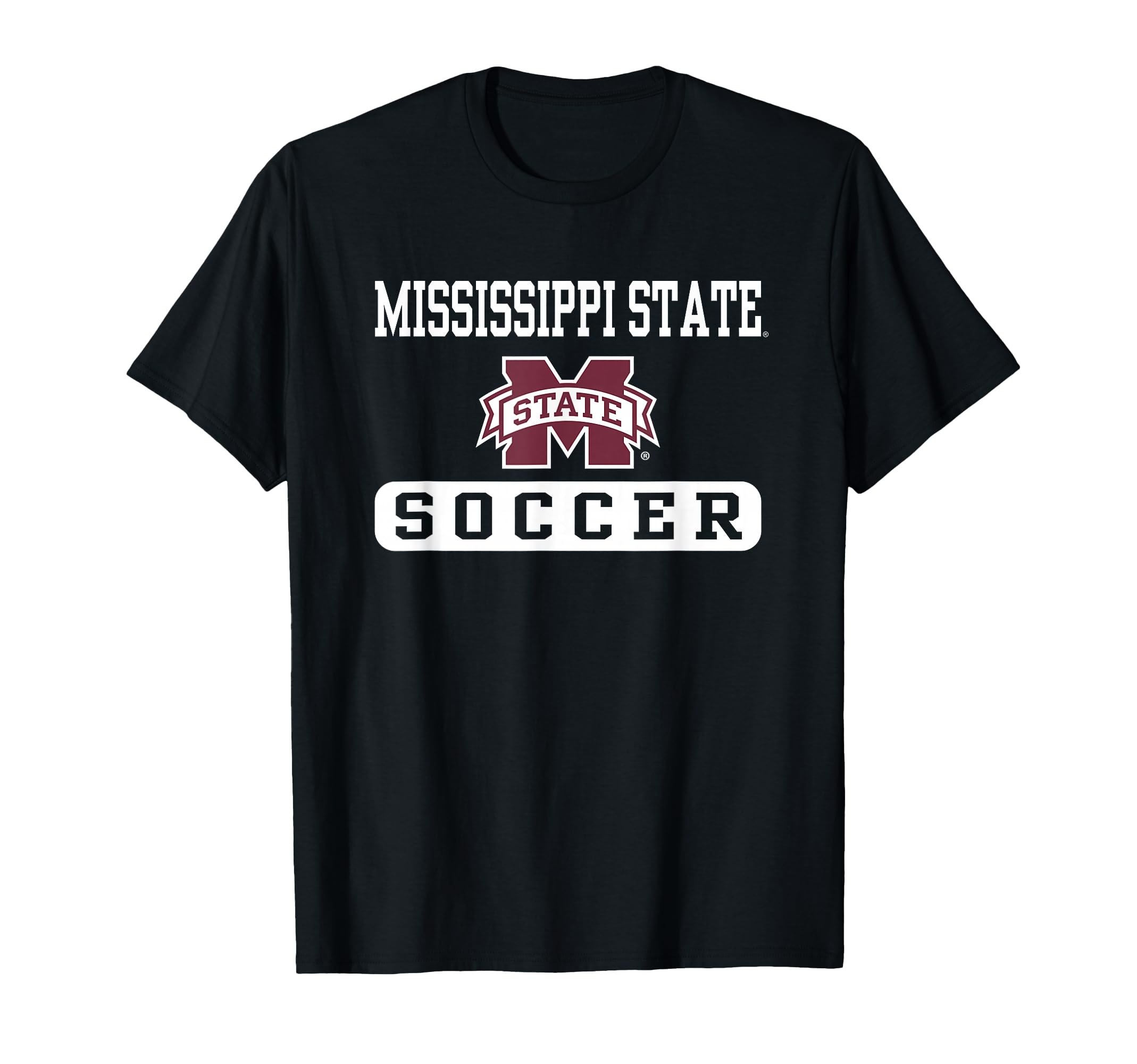 Elite Authentics Mississippi State Bulldogs Soccer Logo T-Shirt - Black, Small, Unisex-Kids