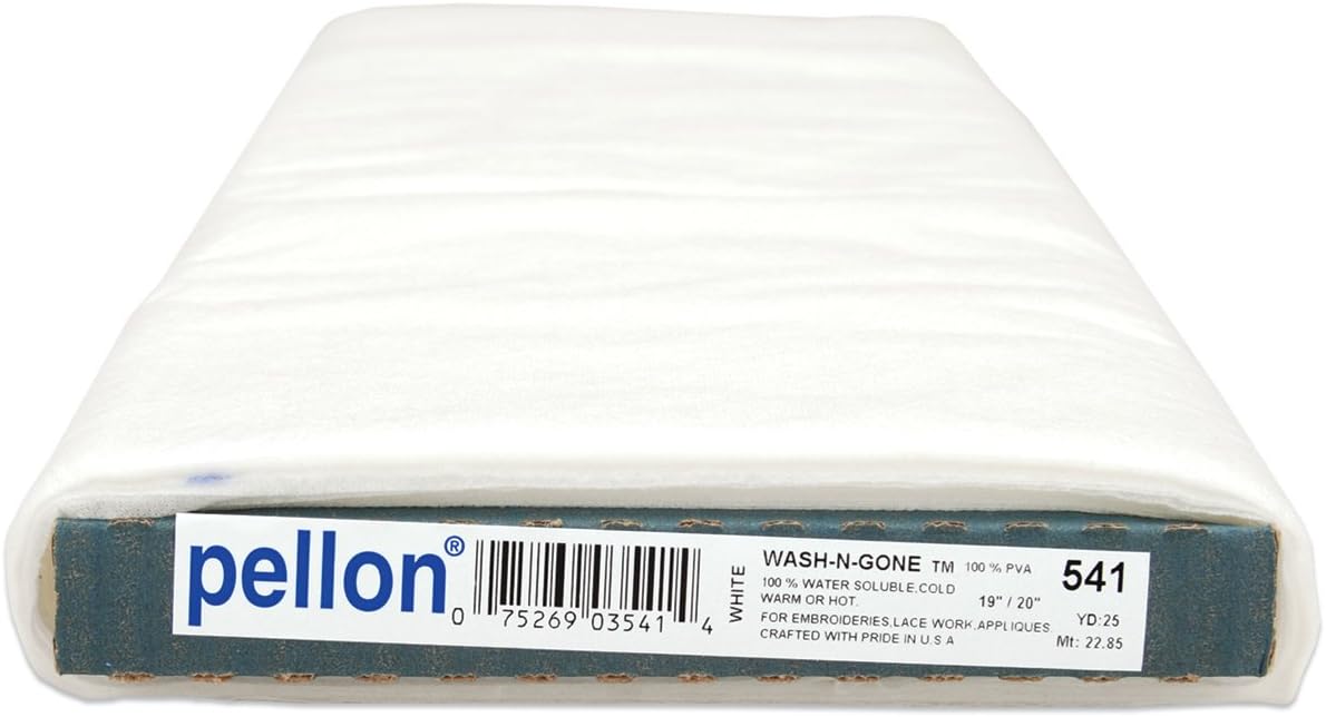 Pellon 541 Wash-N-Gone Stabilizer, 19-Inch by 25-Yard, White