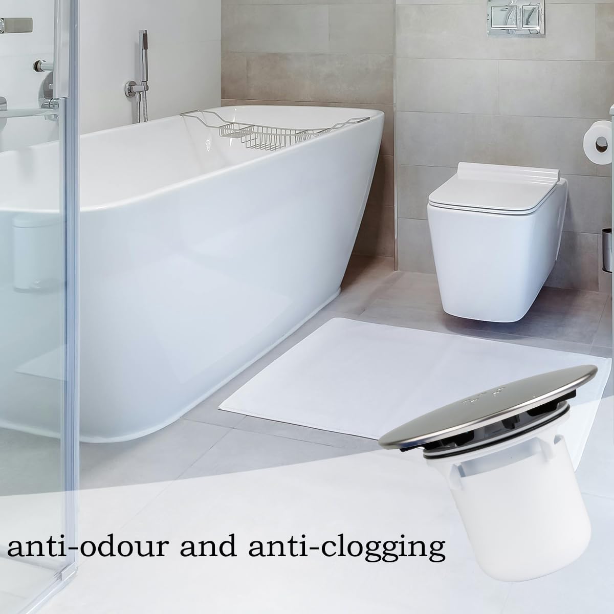 GroveEss Shower Drain Replacement Cover - Durable Waste Trap Cap With Removable Top for 90mm/115mm Plughole - Fast Flow Outlet - Image 3