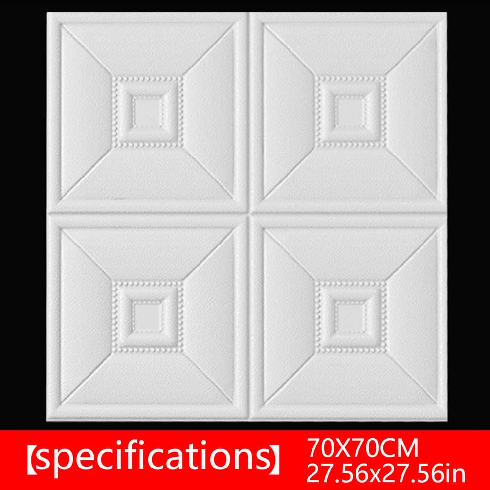 Odklej i naklej tapetę płytki 70 cm x 70 cm sztuczna tapeta 3D szara samoprzylepna zdejmowana ściana papier kontaktowy odporny na zachlapanie sypialnia, I, 70 x 70 cali / 4 szt