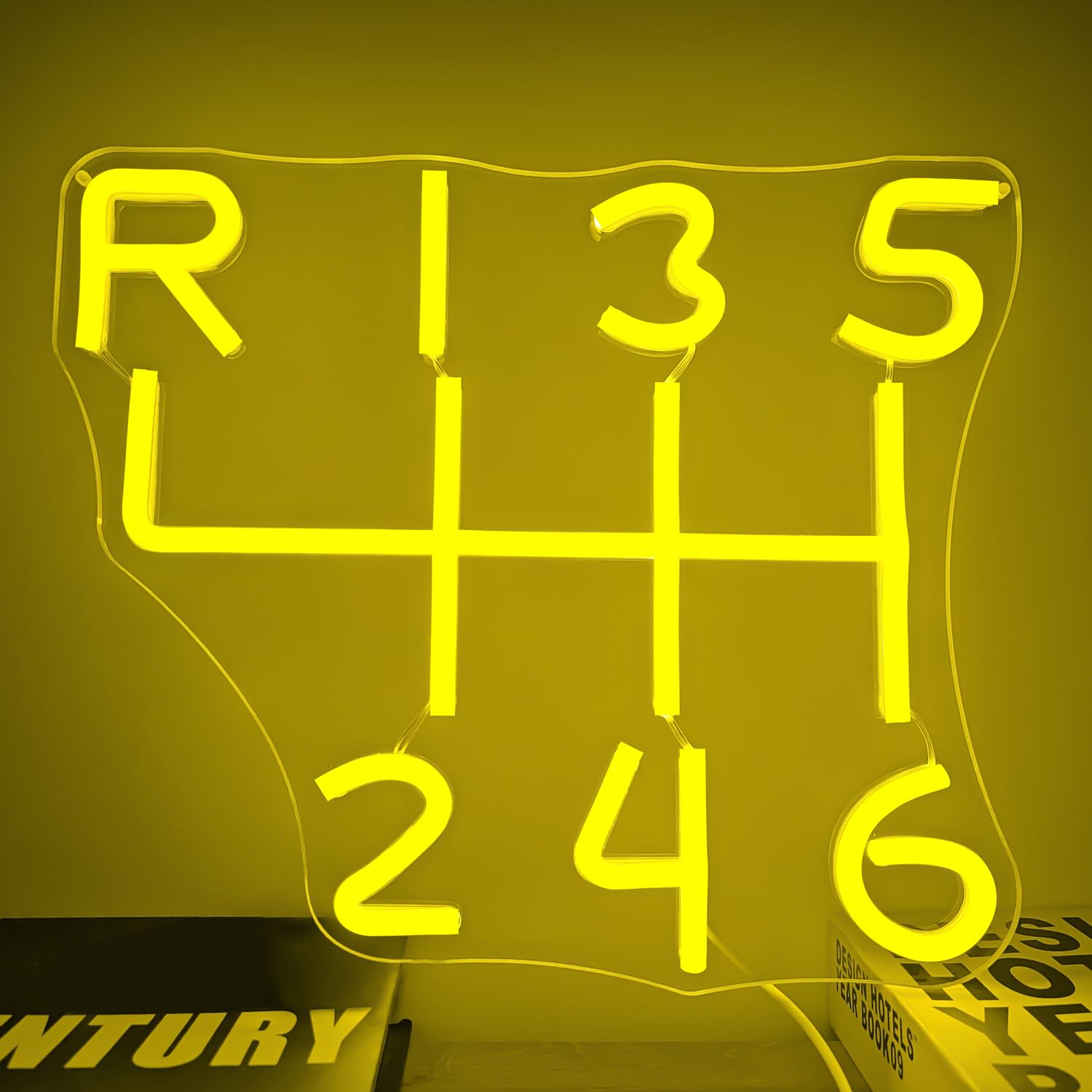 Car Gearbox Neon Sign for Wall Decor Manual Gearbox LED Neon Light Dimmable Neon Light Up Sign for Garage Accessories Repair Shop Man Cave Auto Room Workshop Gift Business