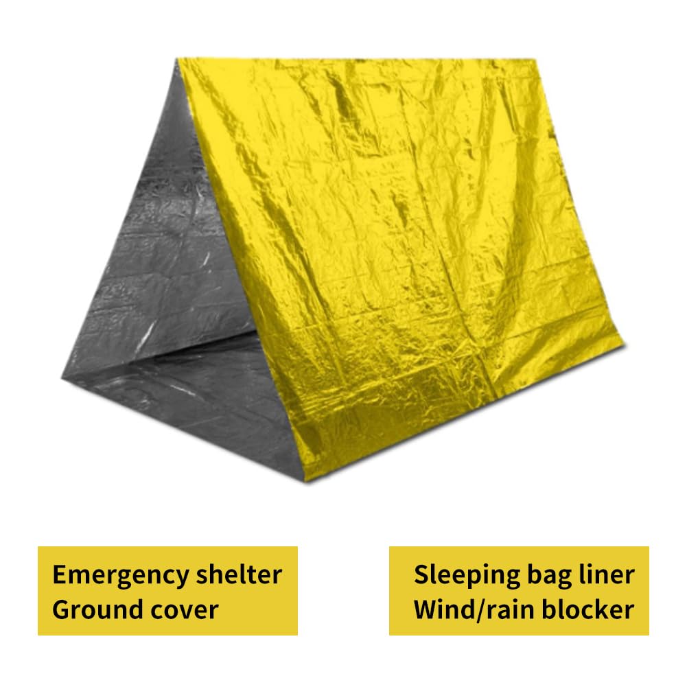 Mantas Térmicas de Emergencia,Mantas Reflectantes de Supervivencia,Mantas de Emergencia,2Pcs Manta Portátil de Emergencia y 2 silbatos SOS para Exteriores, Senderismo, Supervivencia,160 * 210cm