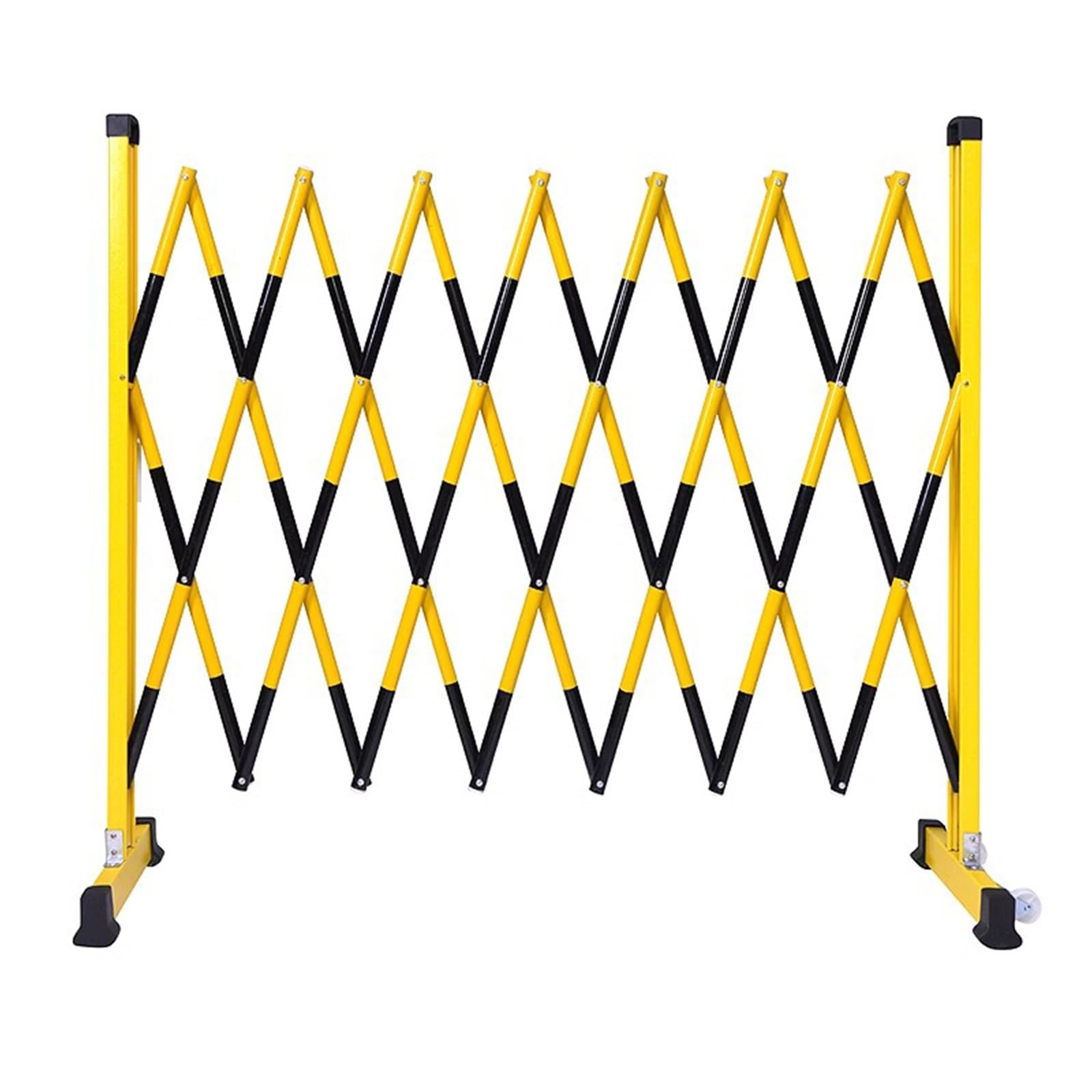 ASerZenith Expandable Mobile Barrier Traffic Fence, Industrial Expandable Metal Barricade Adjustable Traffic Fence Mobile Accordion Fence Gate Outdoor With Casters,Noir-1.2X3M