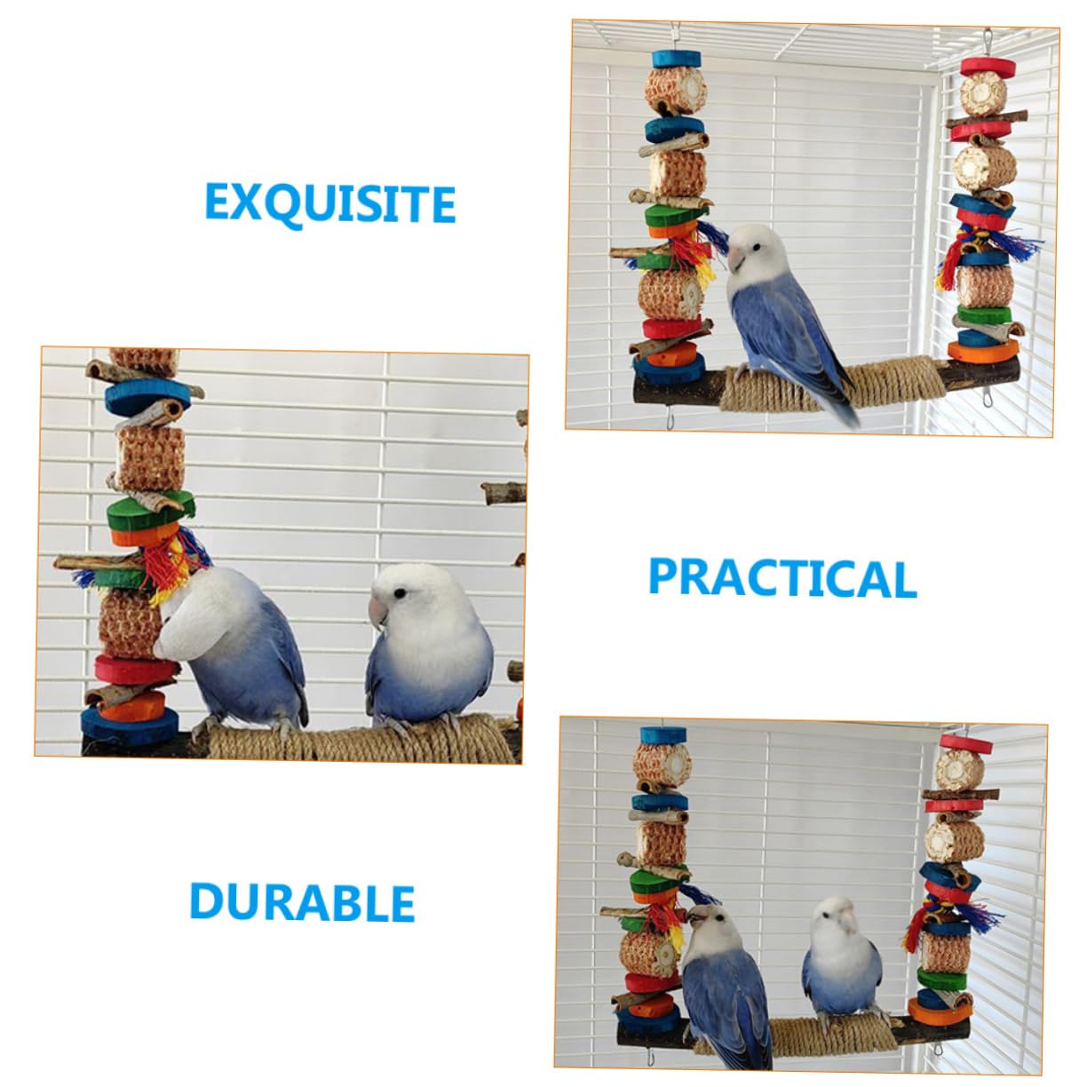 CIYODO Bird Perch Stand for Parrots Chewing for Parakeets and Stable Bird Play Accessory for Budgies and Conures Premium Wood Material