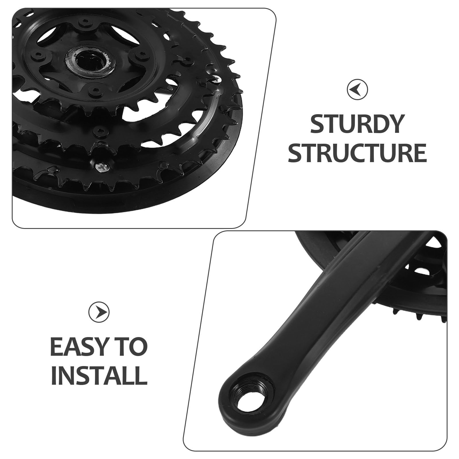 YARNOW Guarnitura Mountain Bike Conica Quadrata in Metallo, Pedivella per Bici da Strada e Pieghevole, Set Sostituzione Corona Resistente per Ciclismo su Strada e Pendolarismo