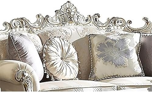 Miniatura 5 de Acme Sofá biplaza Picardy II con 4 almohadas en tela y perla antigua