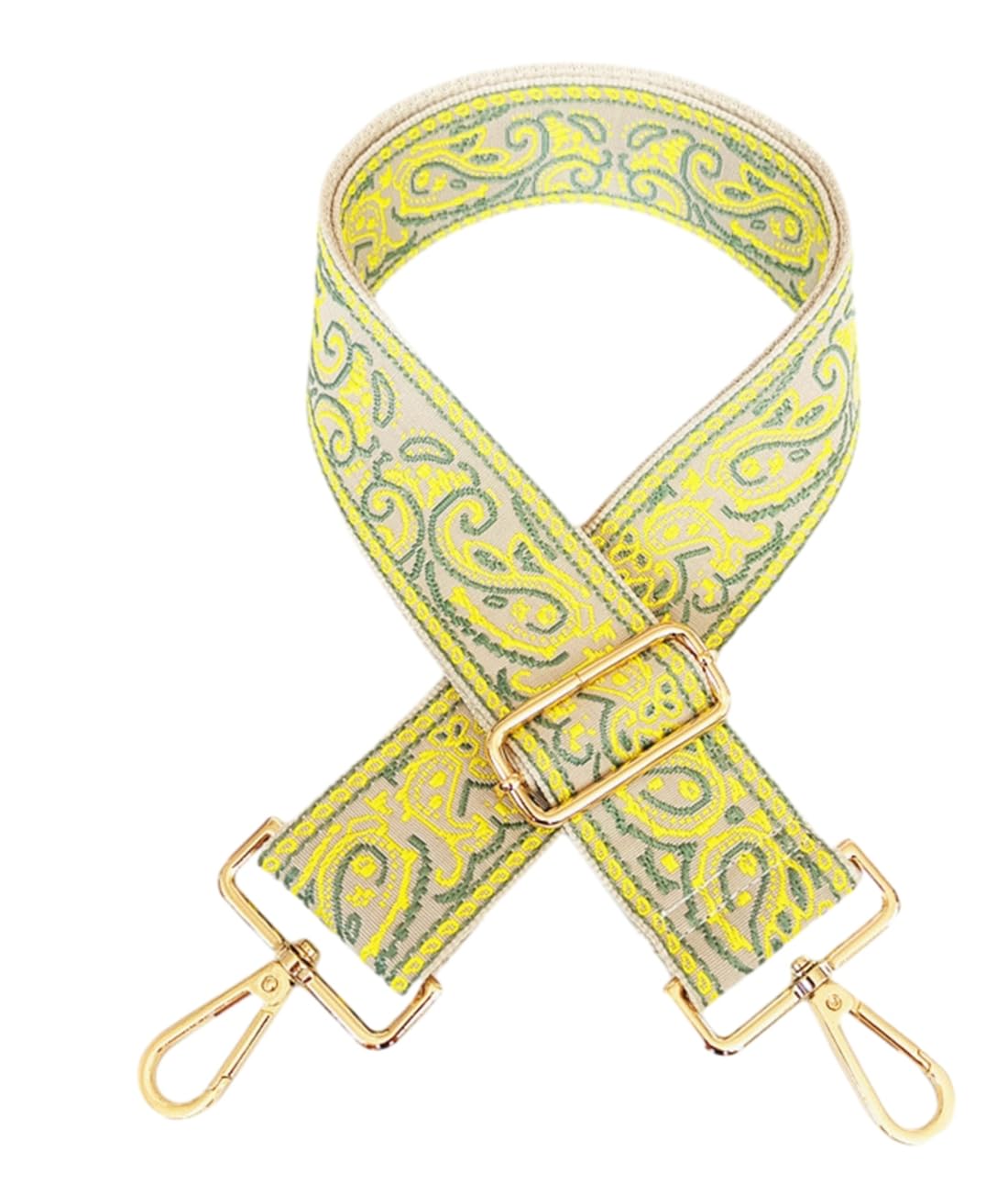 Zhiheng 1pc Adjustable Strap Replacement 2in Wide Paisley Jacquard Belt Purse Charms for Crossbody Guitar Camera Bag