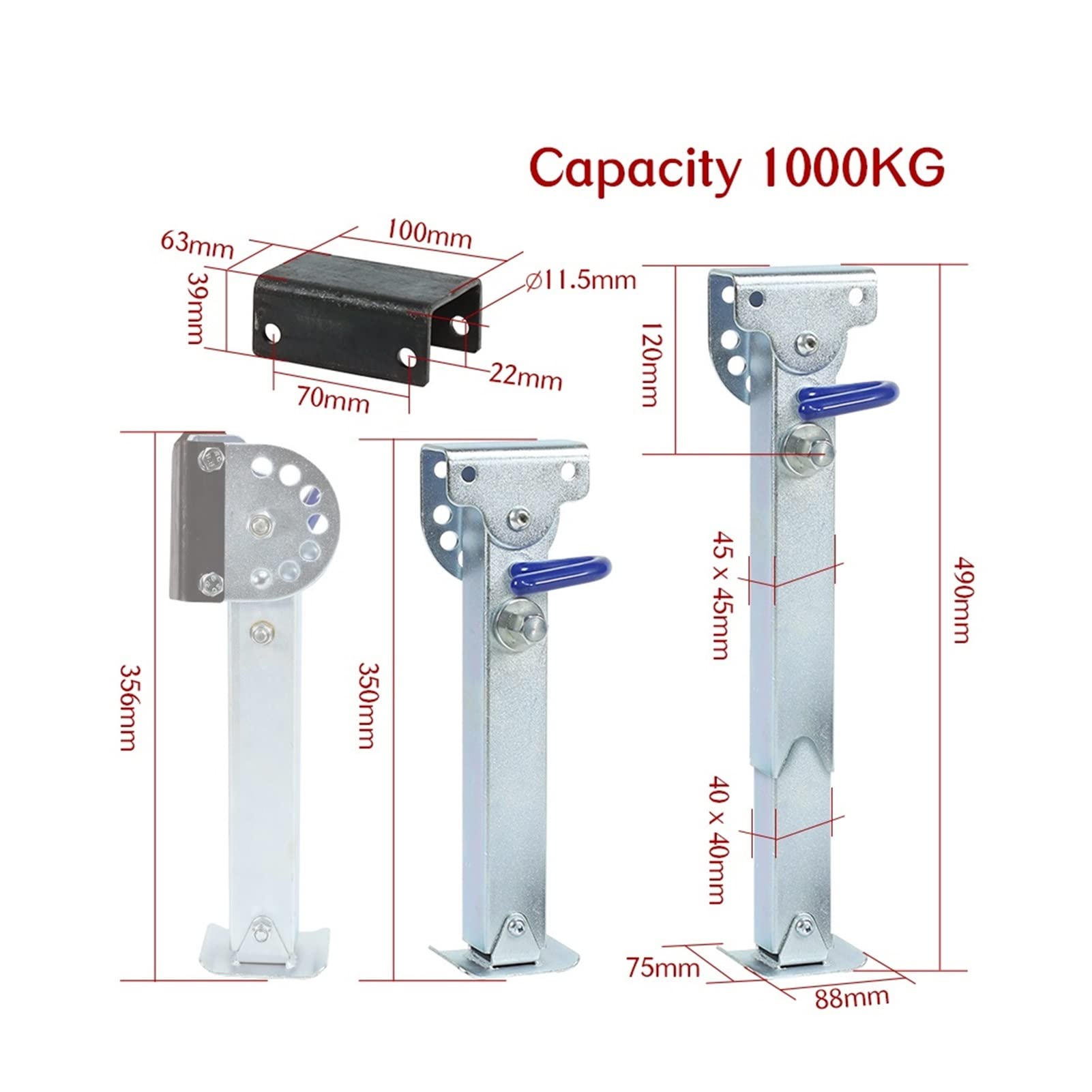 Podnośnik Przyczepy, 350~490mm Trailer Stabilser Nogi Drop Down Parking Karavan Corner Steady Camping Motorhome Rv. Prop Akcesoria do części