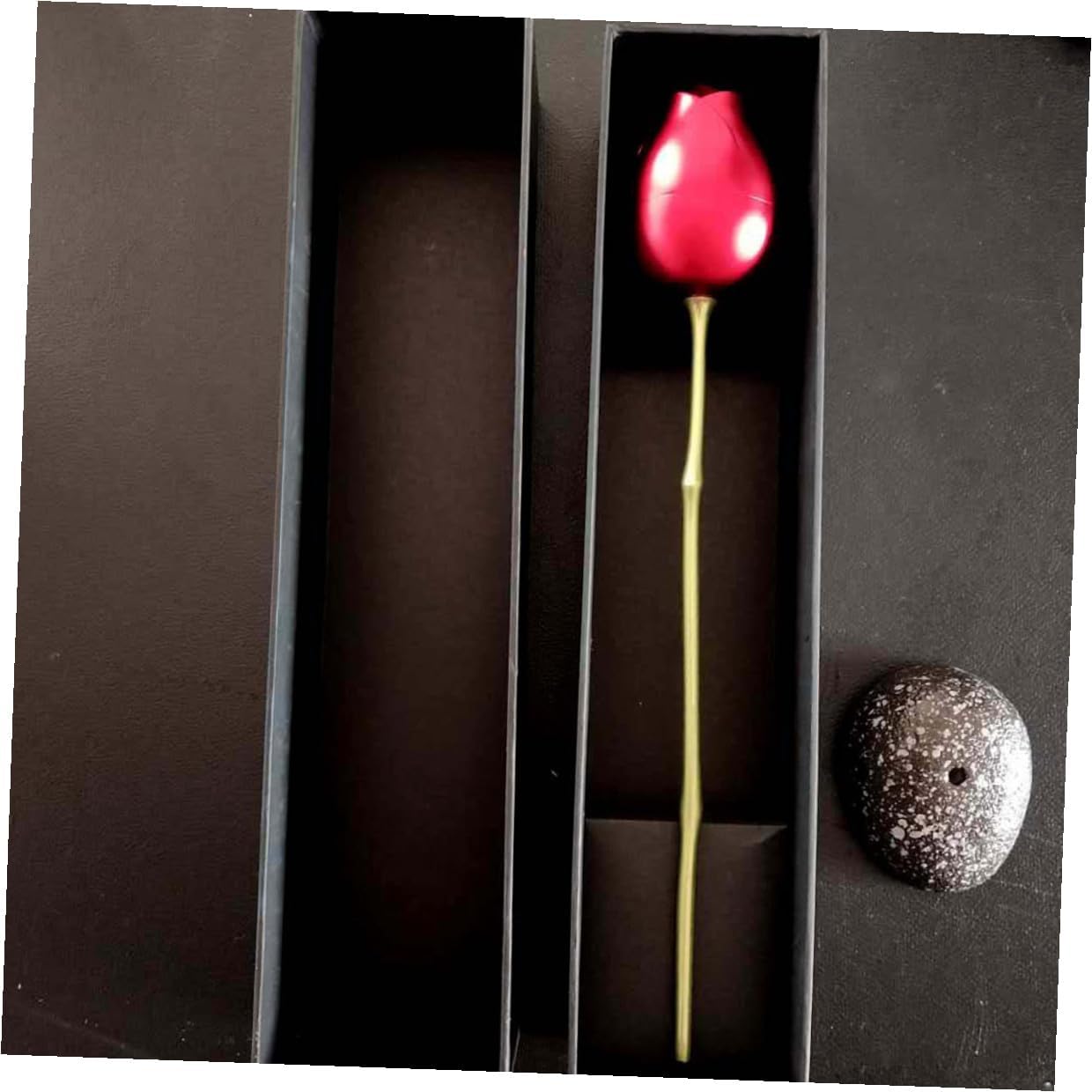 TEHAUX Rose Shape Jewelry Box with Lid Creative Red Rose Ring Container for Wedding and Proposal Jewelry Storage Gift for Women image 3