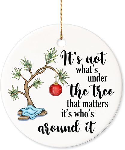 Adorno de Navidad 2023, decoración de árbol de Navidad para interiores, regalos para mujeres y hombres en Navidad, adorno de cerámica de forma