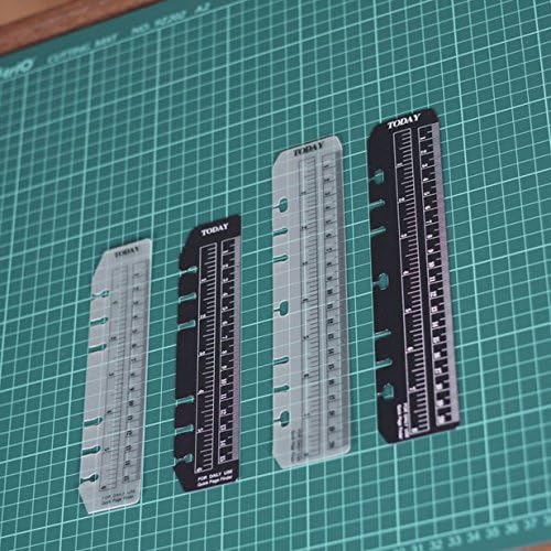 hwojjha 2Pcs Black/Clear Plastic Page Marker Pouch Pagefinder Measuring Today Ruler for A5 Size 6-Hole Binder Notebook (A5, Black + Clear) image 4