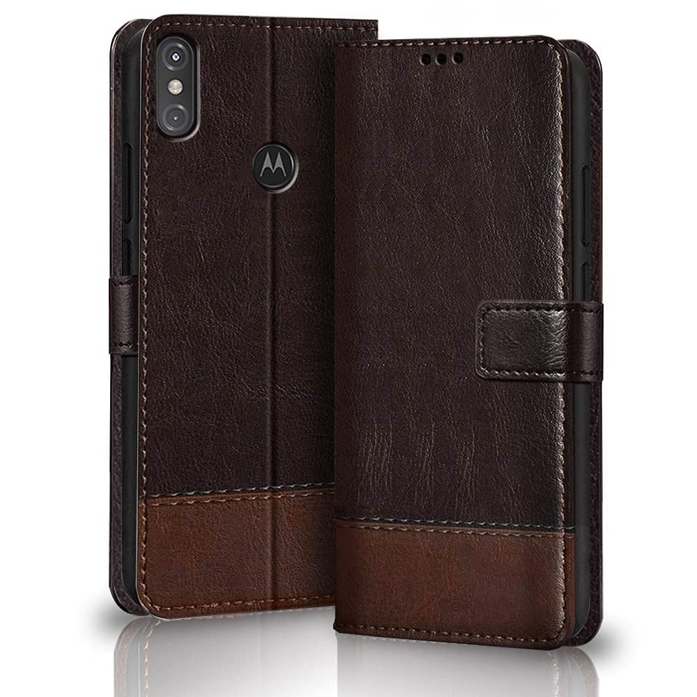 TheGiftKart Flip Back Cover Case for Motorola Moto One Power | Dual-Color Leather Finish | Inbuilt Stand & Pockets | Wallet Style Flip Back Case Cover for Motorola Moto One Power (Coffee & Brown) (B0BSTWPSR4) Amazon Price History, Amazon Price Tracker