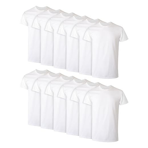 Hanes Men's Cotton, Moisture-Wicking Crew Tee Undershirts, Multi-Packs Available