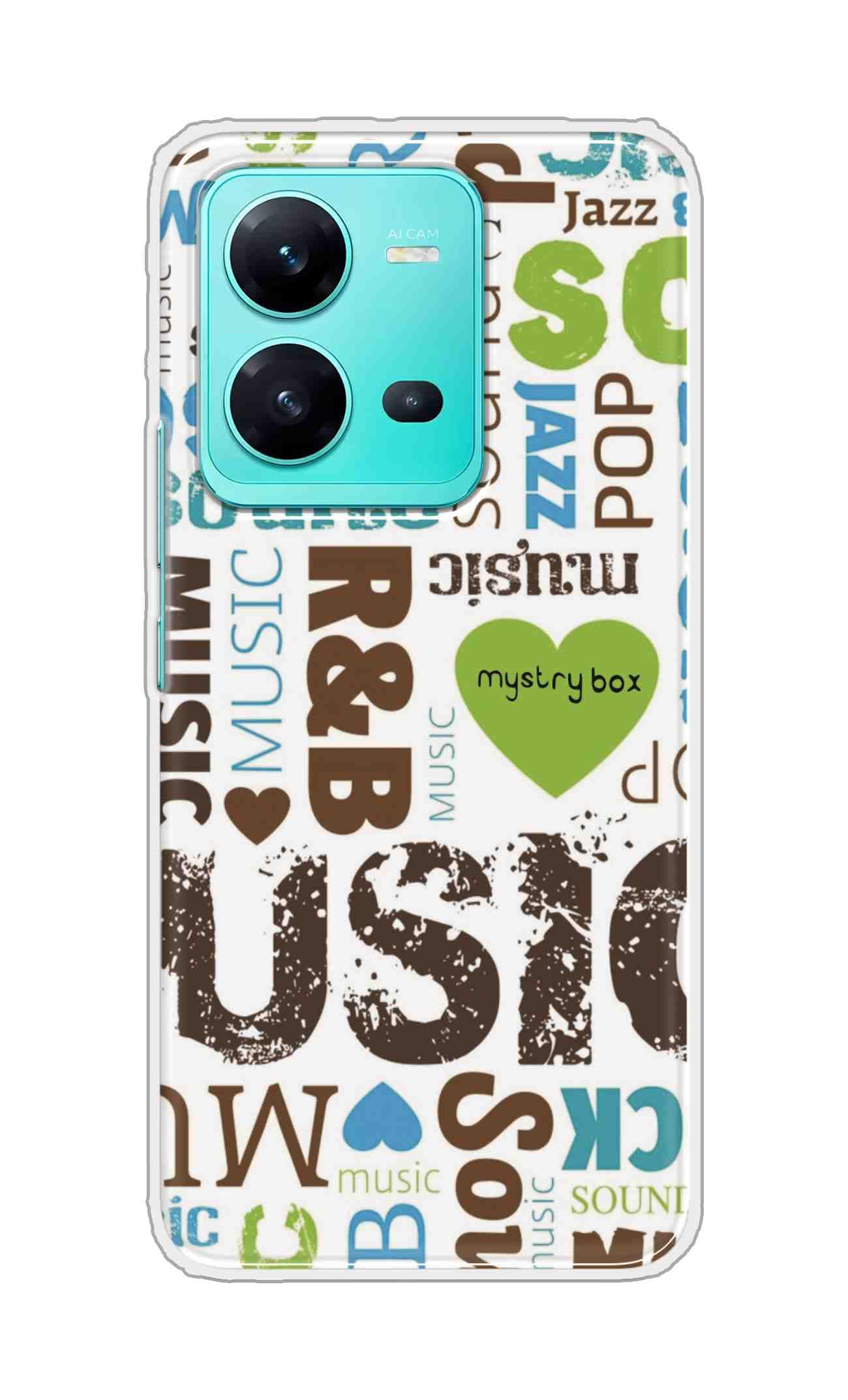 The Little Shop Designer Printed Soft Silicon Back Cover for Vivo V25 (Pop n Jazz)