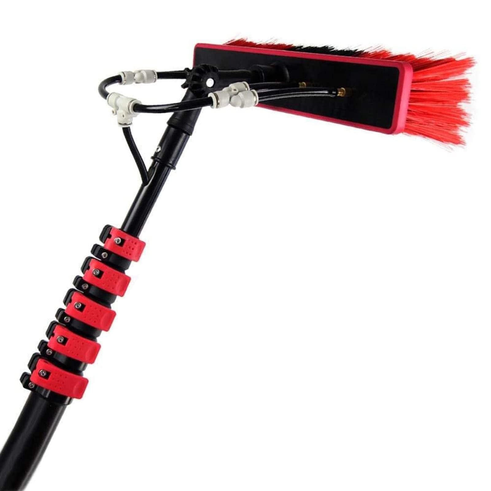 WEKONUMEX Telescopic Cleaning Brush, 12-36ft Window Cleaning Pole w/Squeegee，Water Fed Telescopic Brush(Without Squeegee,5.4M)