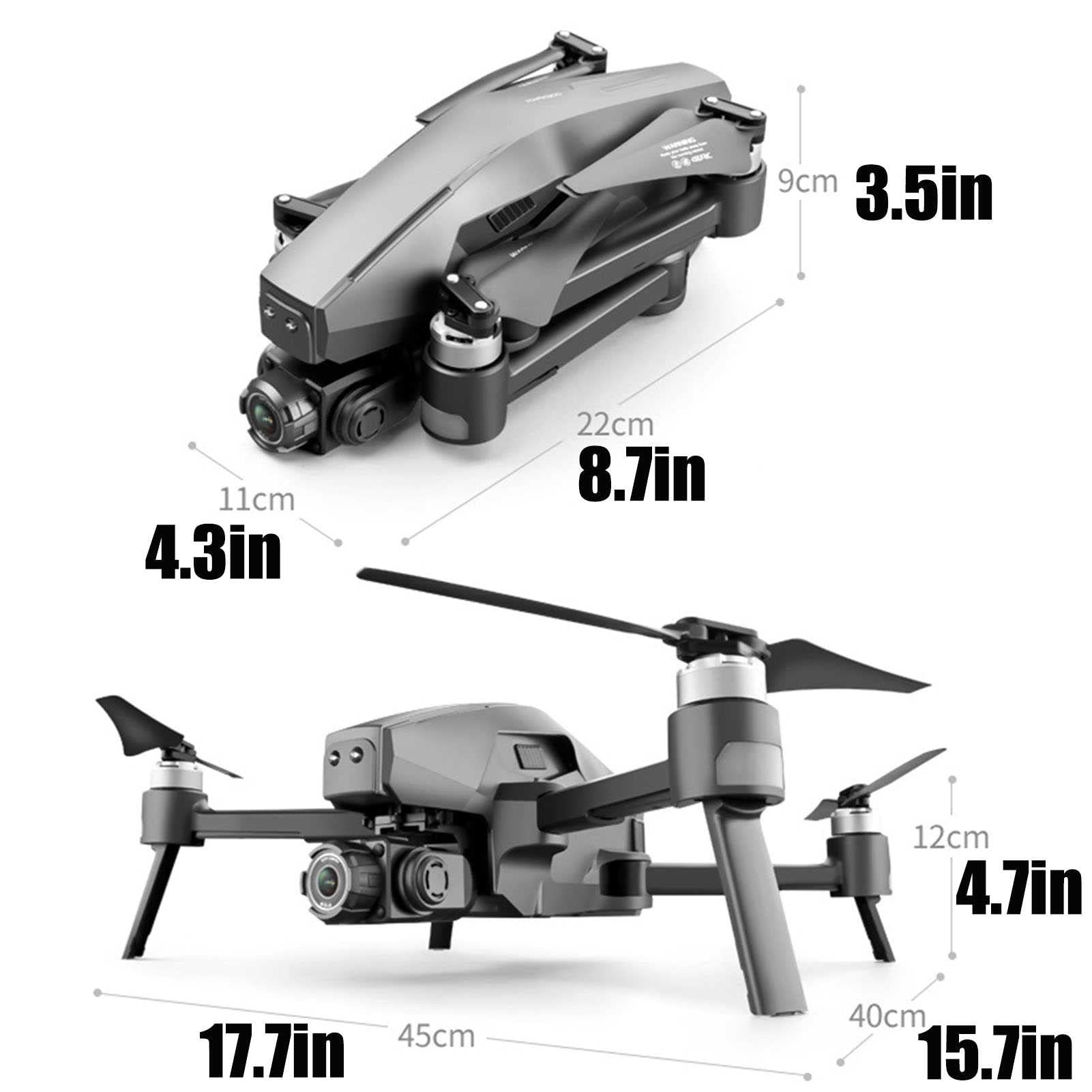Drones FPV?go pro Drones with Camera for Adults 4k?Long Battery Life brushless Motor GPS Folding 2-axis Drone HD 6K Aerial Remote Control Quadcopter (Black 3 BATTERY)