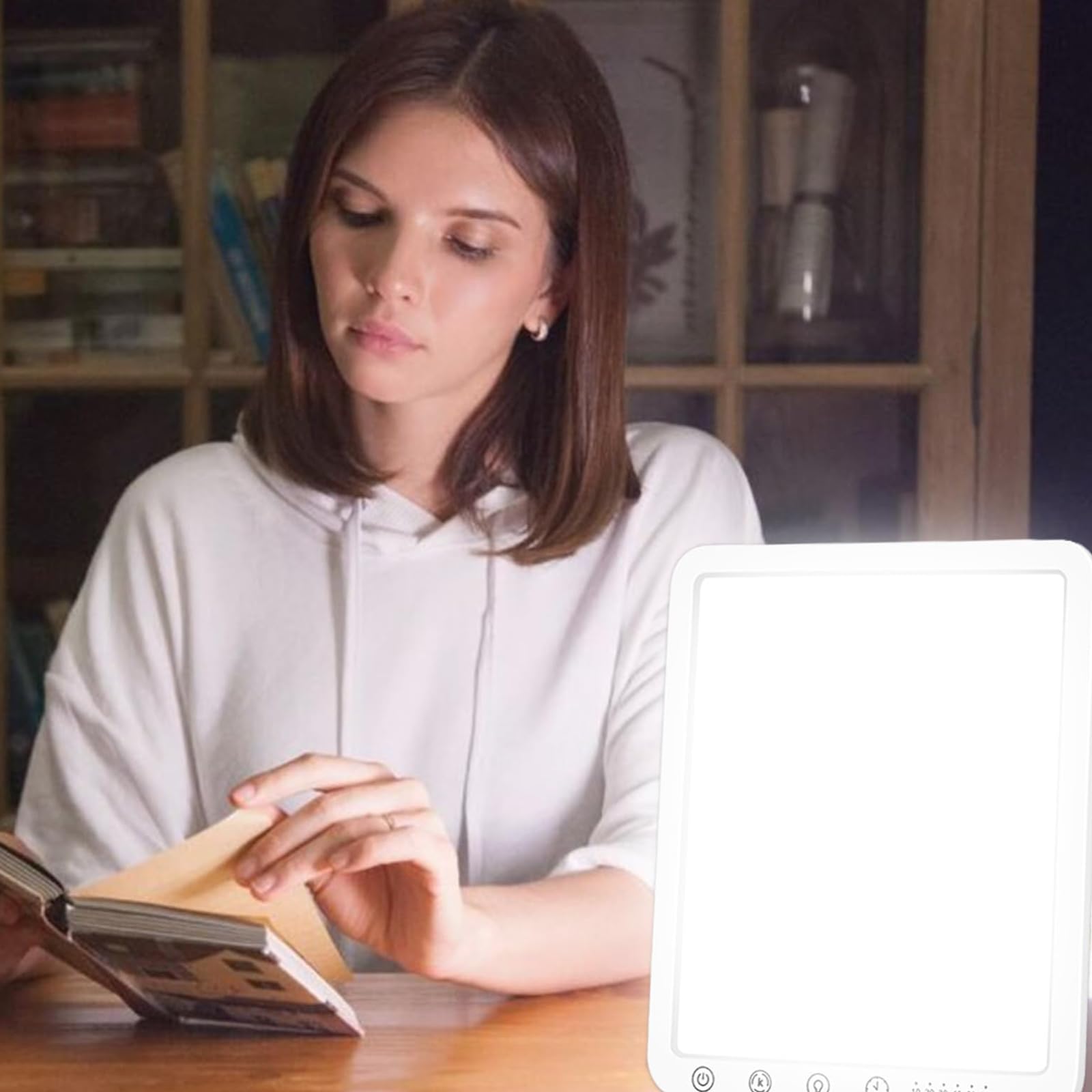 BAIFULAI Tageslichtlampe 15000 Lux, Lichttherapielampe UV-Frei Therapielicht, LED Daylight Lampe, 3 Farbtemperaturen, 4 Helligkeitsstufen Timer, Touch-Control, Sonnenlicht Lampe für Zuhause/Büro