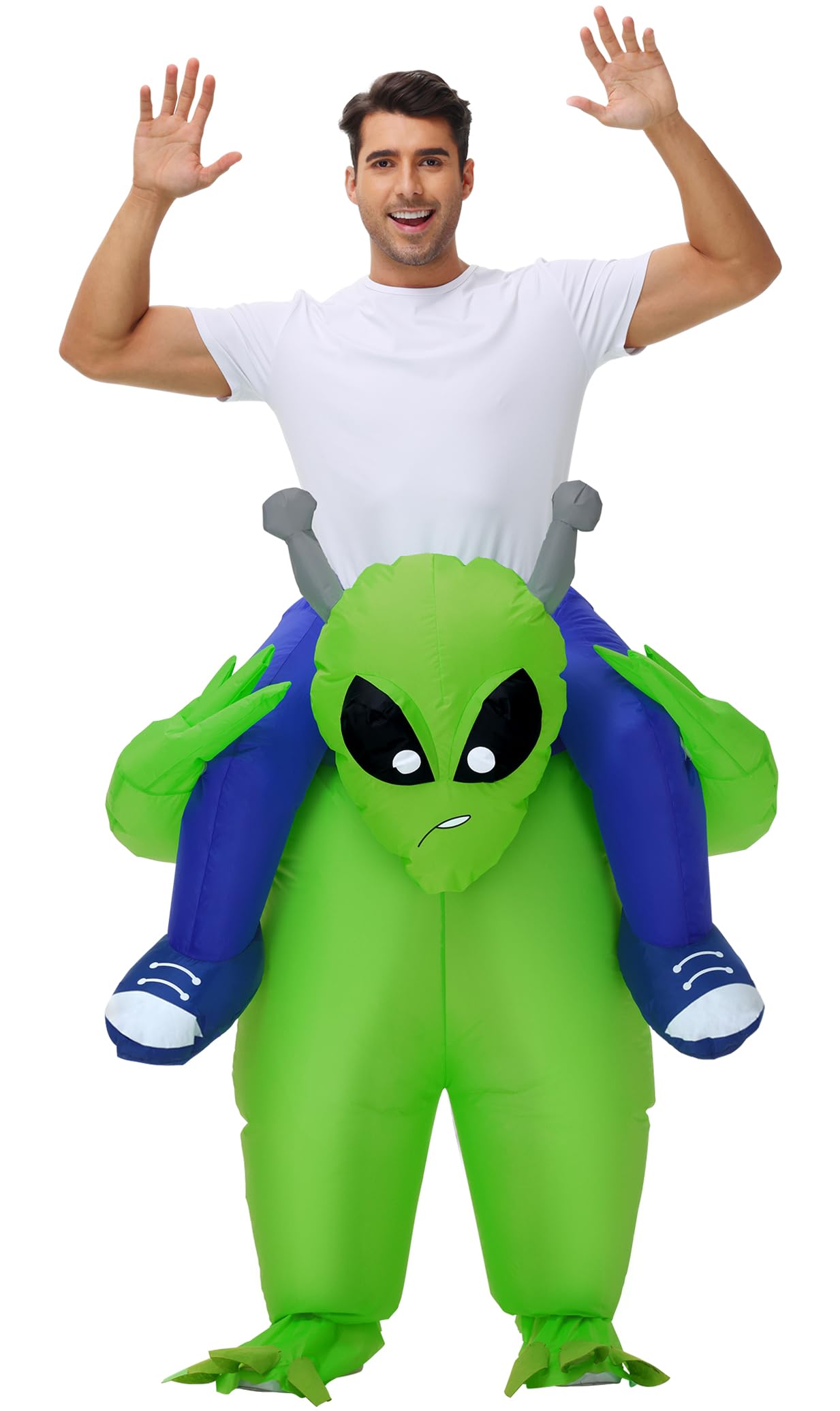 Anroong Inflatable Alien Costume for Adult Halloween Blow Up Alien Costumes Ride on Alien Suit For Men Women Funny Cosplay Party