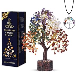 28cm Chakra Lebensbaum aus Heilsteinen, Kristall Baum des Lebens | Edelstein-Baum