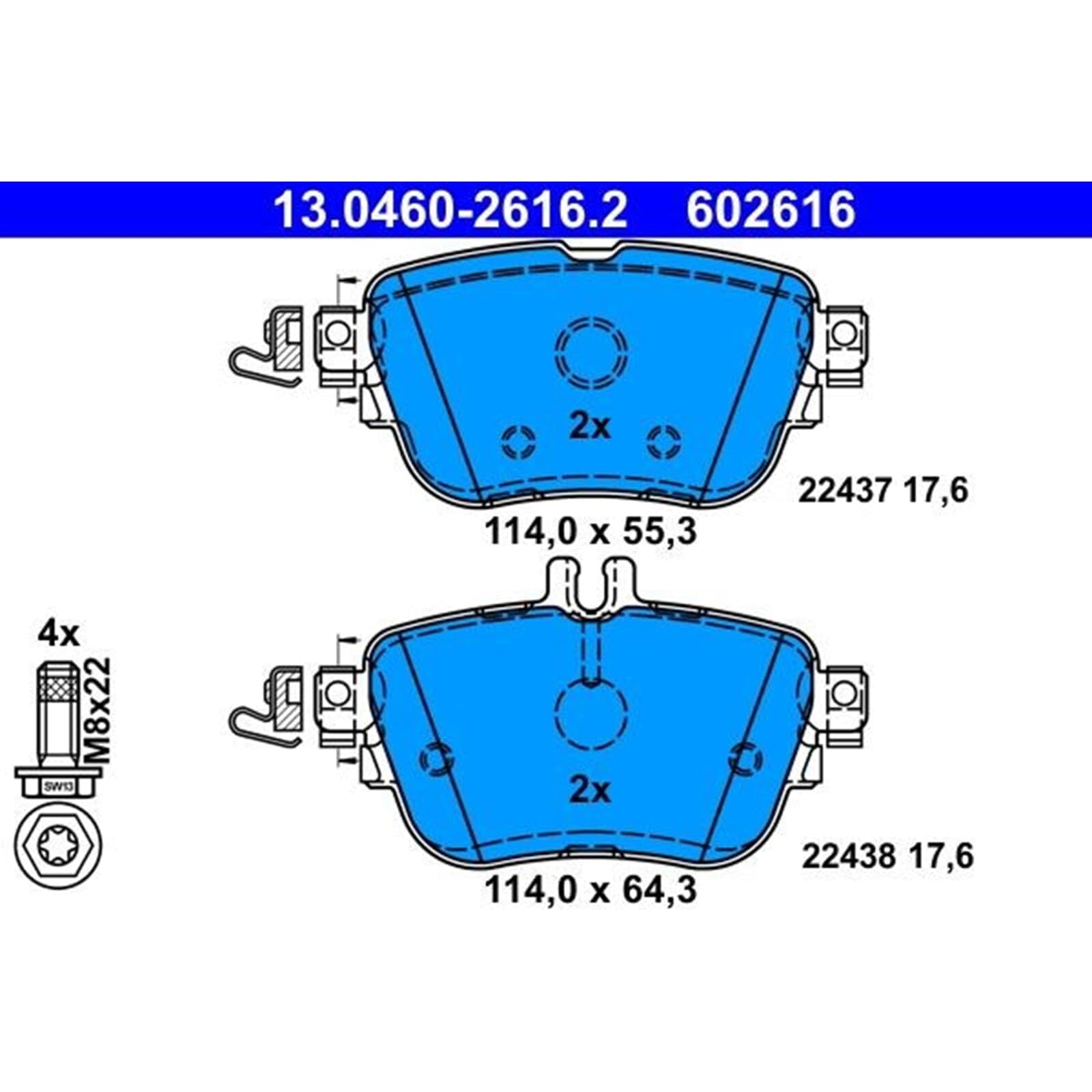 ATE Bremsscheiben + Beläge vorne + hinten | 24.0132-0300.2 + 24.0122-0302.1 für E-Klasse W213 S213 A/C238