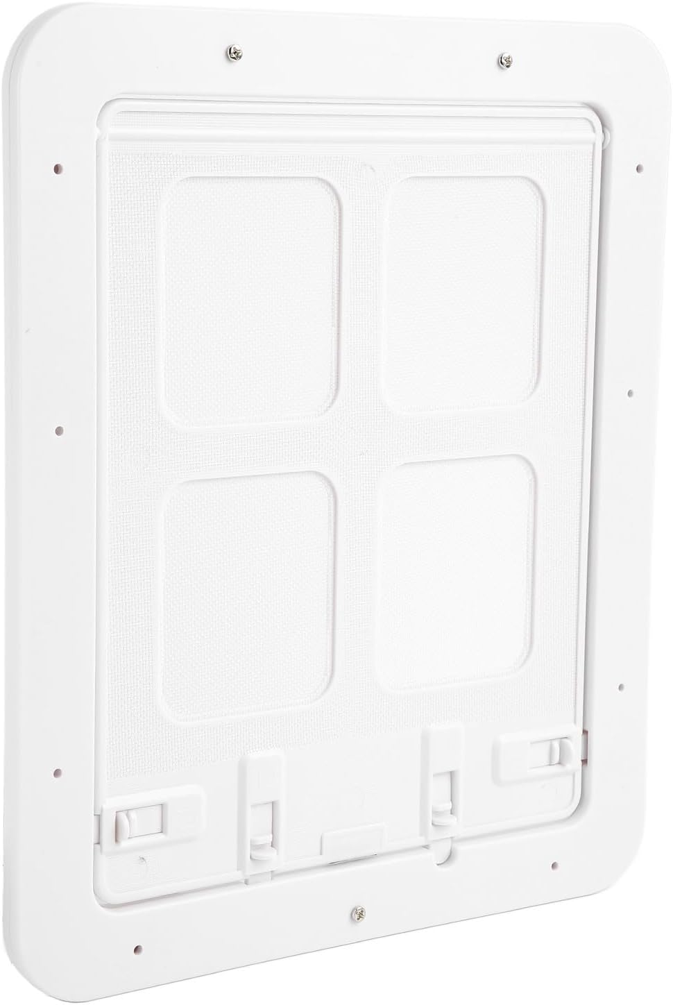 Pet Screen Door, Cat Flap Screen Door, Breathable Noiseless Magnetic Cat Door with Burr Free Plastic Flap for Indoor Outdoor Use, Secure Screw Mount Installation (L)