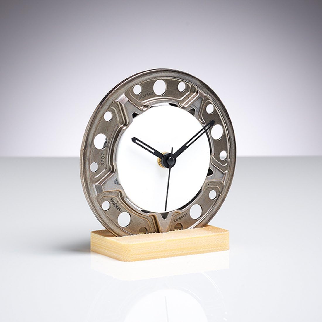 Formula One Dog Ring Clock - White and Silver made from Genuine F1 car parts