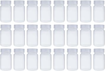 125ML 4OZ Nature Wide Mouth PP Plastic Reagent Bottles with Caps Pack of 24
