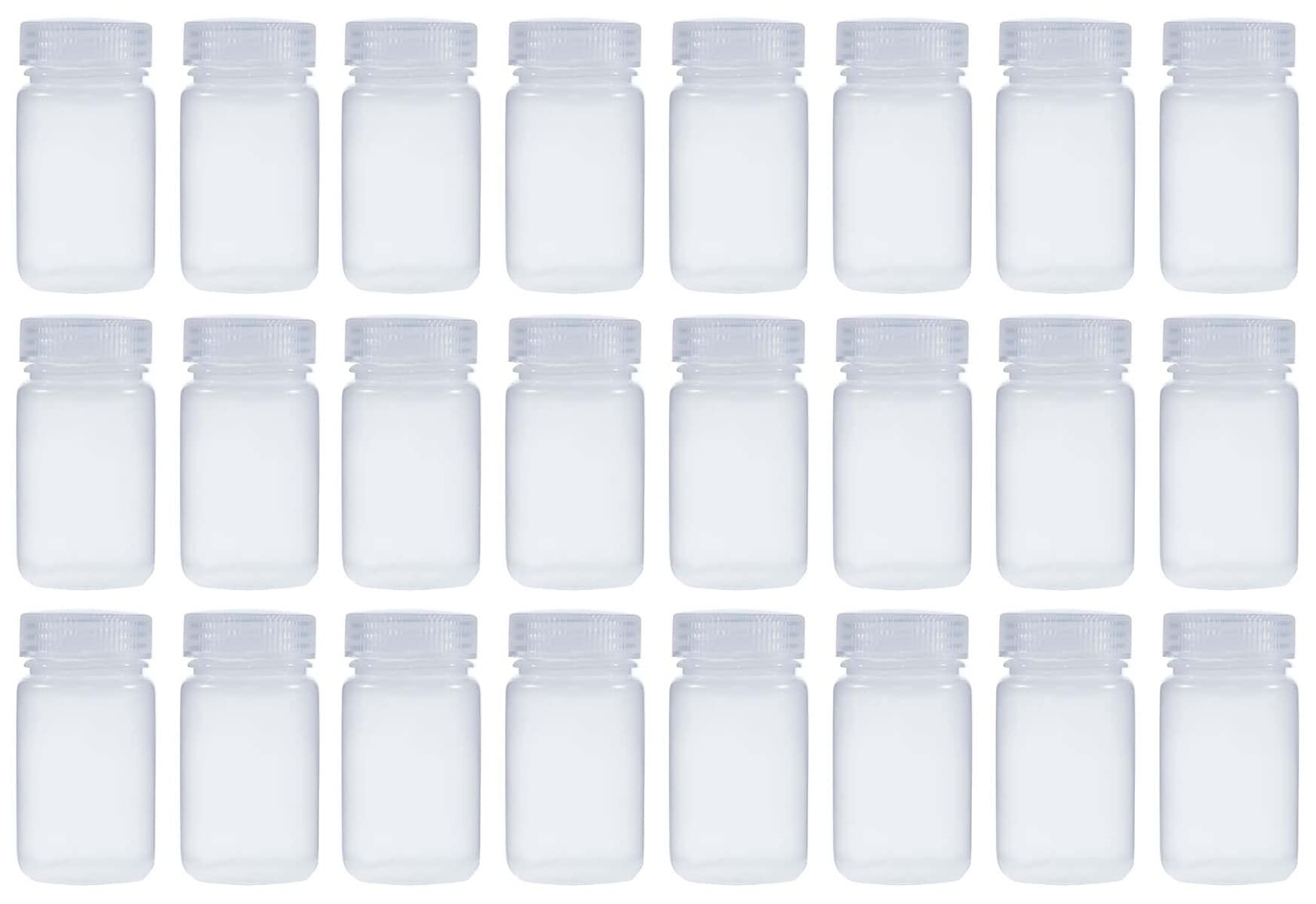 LUERFLEX 60ML 2OZ Nature Wide Mouth PP Reagent Bottles with PP Caps Pack of 200