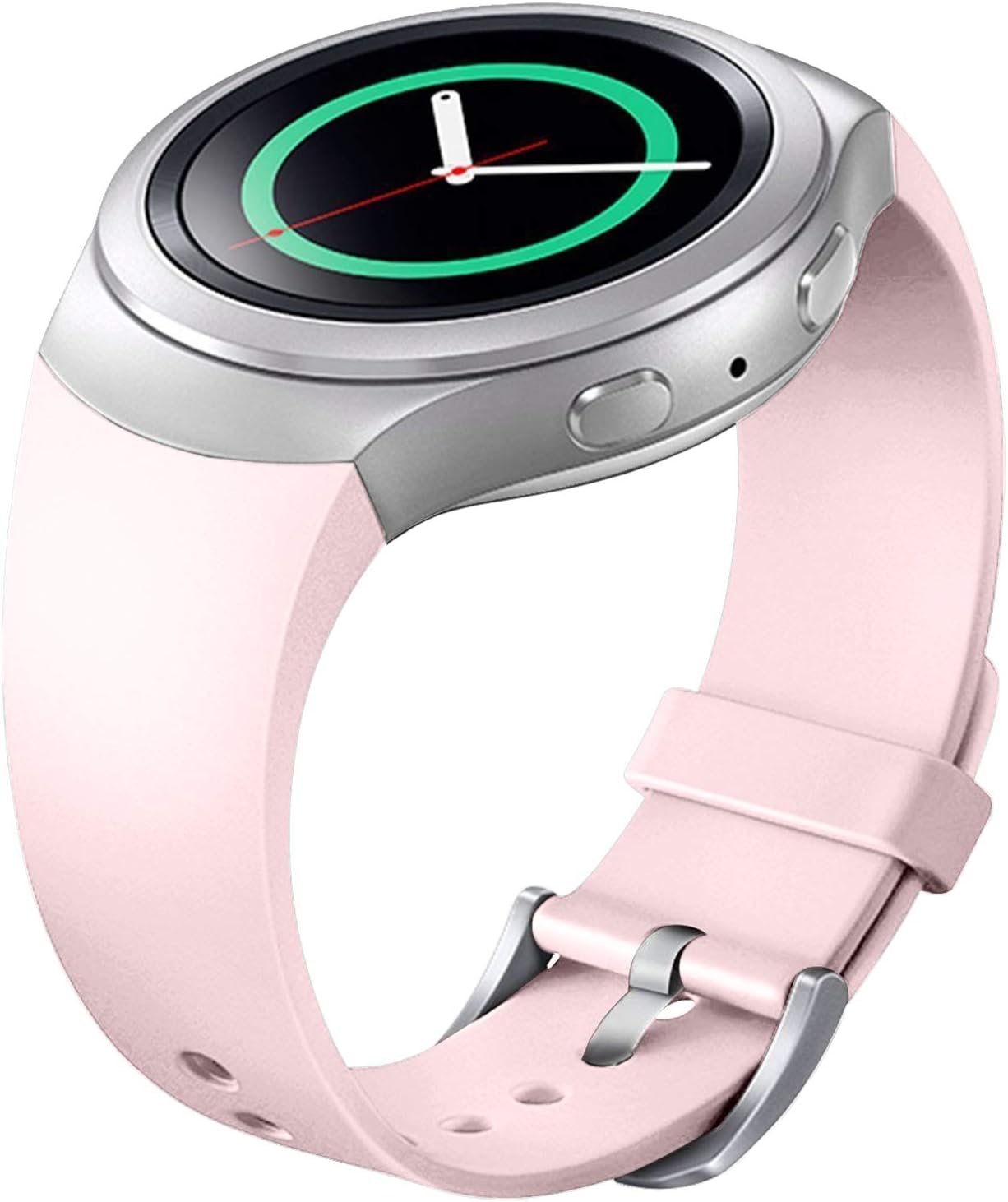FanTEK Band for Samsung Gear S2 - Soft Silicone Sports Style Replacement Strap Work for Samsung Gear S2 Smart Watch SM-R720 SM-R730 Version Only (Pink)