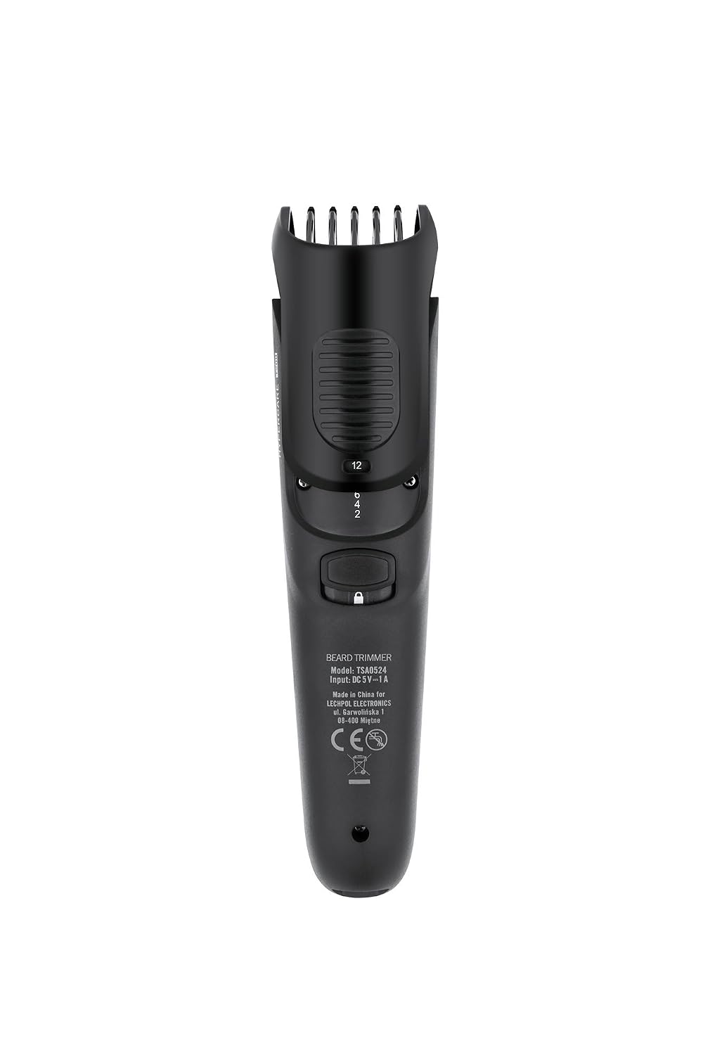 Назад view of Teesa HYPERCARE T200 trimmer showing model number and length settings