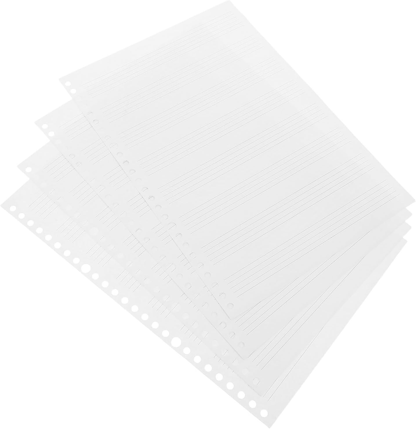 Loose Leaf Staff Paper Refill 10x7 Inch Blank Sheets for Musicians