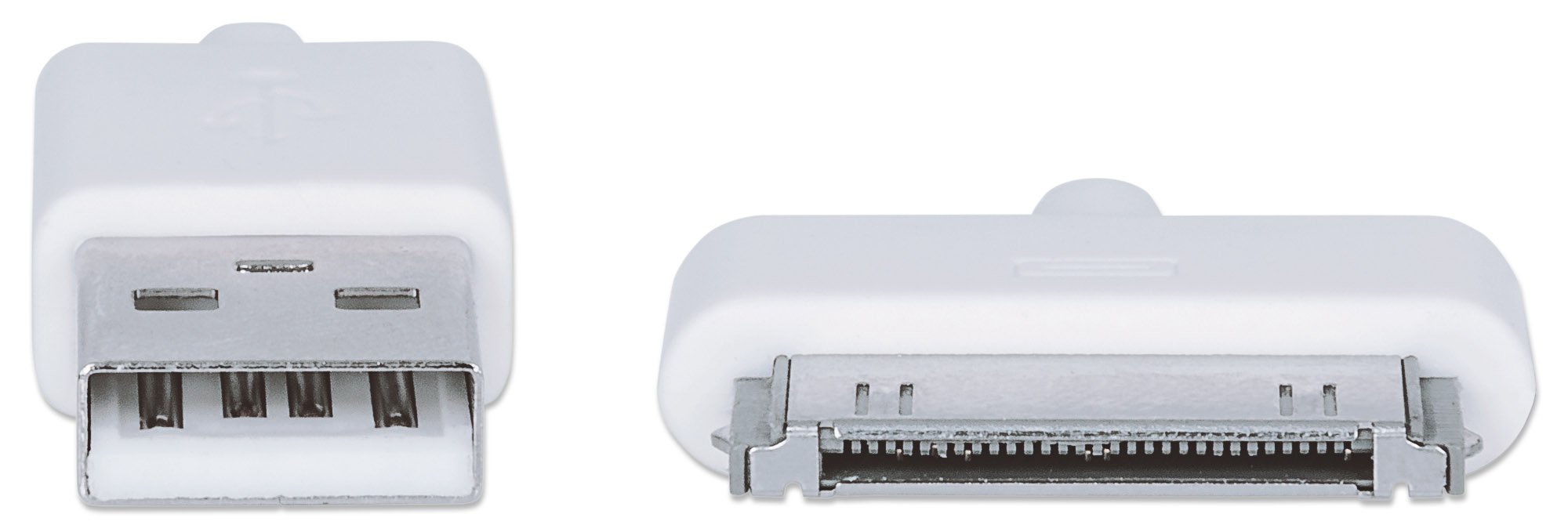 Manhattan ILynk USB To 30-Pin Cable - 4 Foot IPhone IPod Charging Sync Cable, White