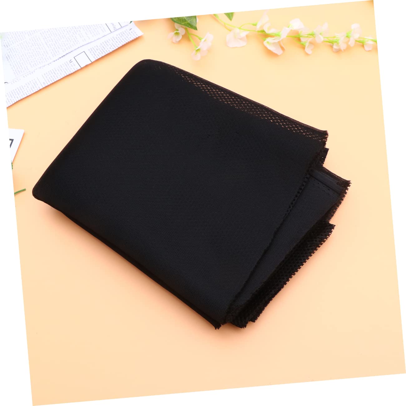 Tofficu Soundbox Cover Speaker Fabric Dustcloth 2mm Acoustic Mesh Black for Large Speakers