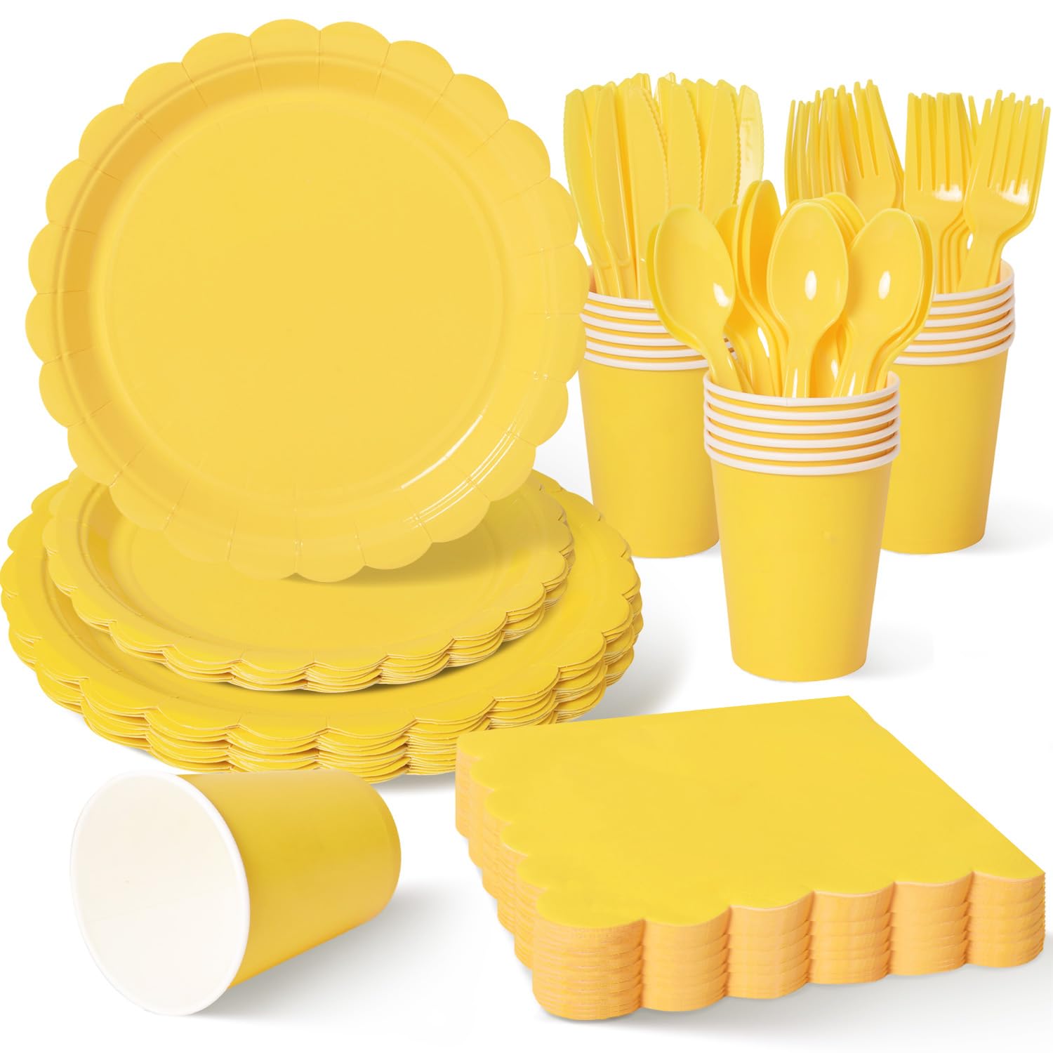 Vyntra Ivory Cream Paper Plates & Napkins - Party Supplies -21