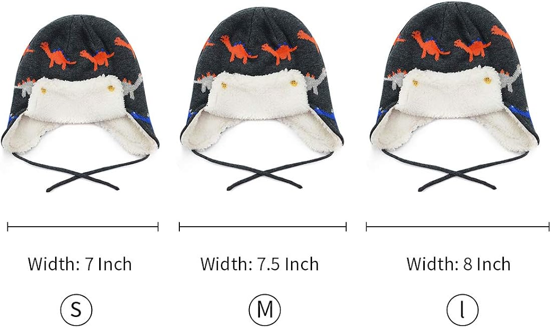 Zando Baby Boy Sherpa Lined Warm Fleece Pilot Hat Infant Toddler Winter Hat Mitten Set: Clothing, Shoes & Jewelry