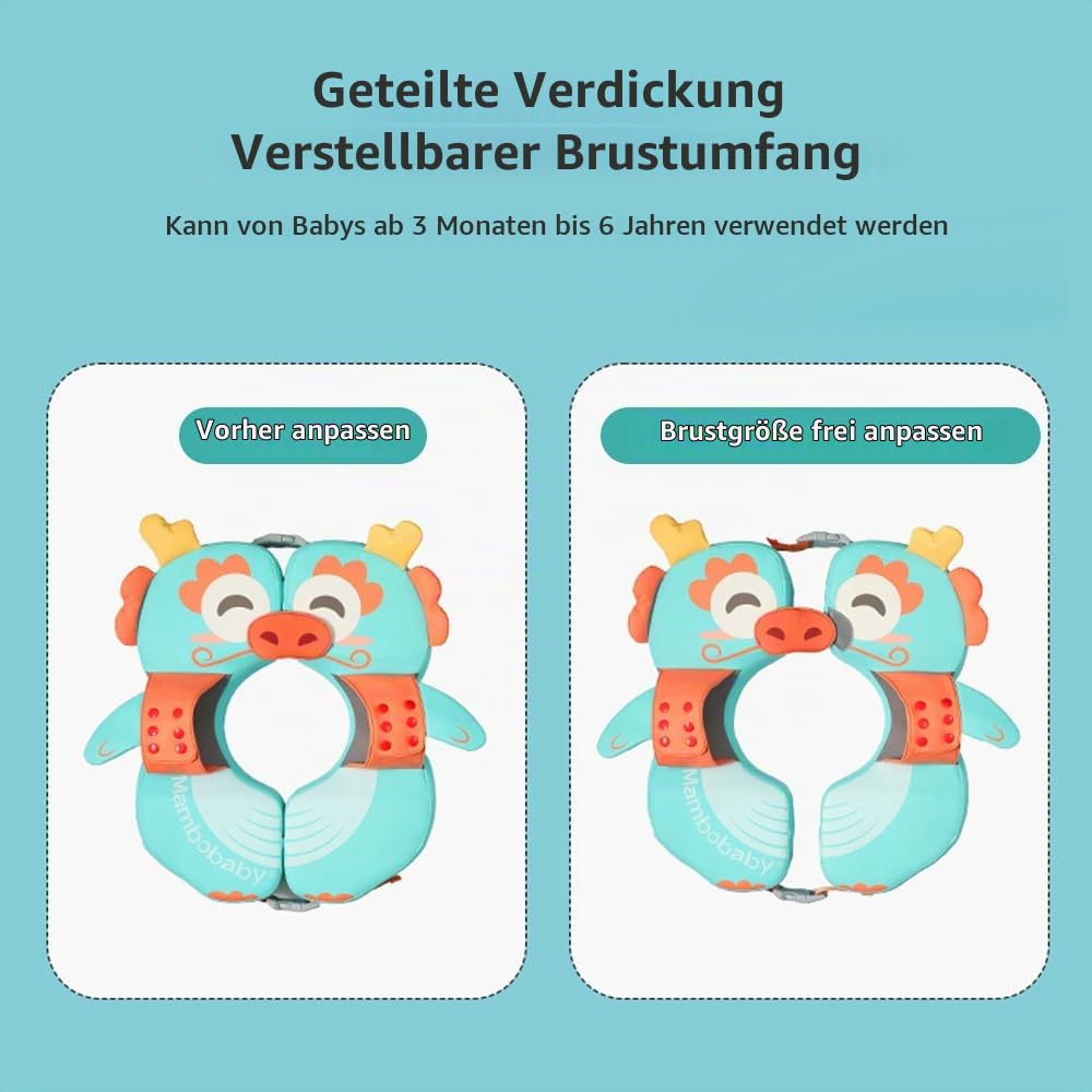 Mambobaby Baby Schwimmen schwimmflogen Nicht aufblasbare wasserdichte schwimmtrainer Float Ring für 3 72 Monate Baby Mädchen Säugling Pool Float Lake Blue Blue Pearl Foam Leder