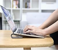 Vista 6 de MoKo Soporte universal para teclado de computadora portátil/computadora, [4] antideslizante de silicona inclinable con cuña elevadora estable, Negro