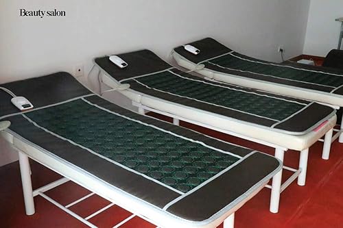 Miniatura 5 de Almohadilla térmica de infrarrojos lejanos, alfombrilla flexible, piedras calientes, turmalina de jade, colchón de jade curativo de terapia (67 x