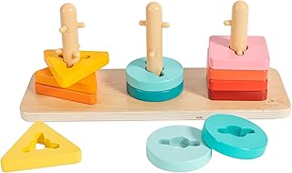 Montessori-Inspired Stacking, Shapes and Colors Sorting Toys for Toddlers, Twist and Pivot, Problem-Solving and Fine Motor Skills Development, Educational and Learning Toys for 1+ Year Old